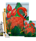 Flamingo Paradise - Birds Garden Friends Vertical Impressions Decorative Flags HG192121 Made In USA