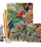 Tropical Parrot - Birds Garden Friends Vertical Impressions Decorative Flags HG192647 Made In USA