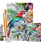 Tropical Parrot - Birds Garden Friends Vertical Impressions Decorative Flags HG192647 Made In USA