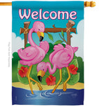 Flamingos - Birds Garden Friends Vertical Impressions Decorative Flags HG105029 Made In USA