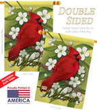 Cardinal - Birds Garden Friends Vertical Impressions Decorative Flags HG105032 Made In USA