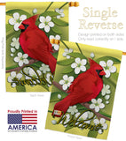 Cardinal - Birds Garden Friends Vertical Impressions Decorative Flags HG105032 Made In USA