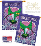 Welcome Hummingbird - Birds Garden Friends Vertical Impressions Decorative Flags HG105033 Imported