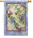 Hummingbird with Trumpet Flowers - Birds Garden Friends Vertical Impressions Decorative Flags HG105035 Made In USA