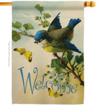 Welcome Birds - Birds Garden Friends Vertical Impressions Decorative Flags HG105038 Made In USA