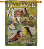 Bird Collage - Birds Garden Friends Vertical Impressions Decorative Flags HG105039 Made In USA