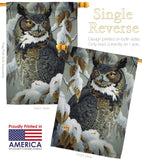 Great Horned Owl - Birds Garden Friends Vertical Impressions Decorative Flags HG105042 Made In USA