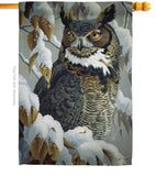 Great Horned Owl - Birds Garden Friends Vertical Impressions Decorative Flags HG105042 Made In USA