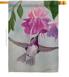 Flight of Hummingbird - Birds Garden Friends Vertical Impressions Decorative Flags HG105047 Made In USA