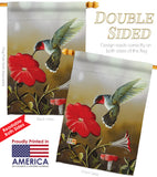 Ruby Hummingbird - Birds Garden Friends Vertical Impressions Decorative Flags HG105050 Made In USA