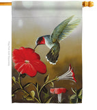 Ruby Hummingbird - Birds Garden Friends Vertical Impressions Decorative Flags HG105050 Made In USA