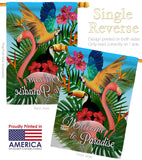 Tropical Bird Paradise - Birds Garden Friends Vertical Impressions Decorative Flags HG105053 Made In USA