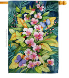 Orchids And Hummingbirds - Birds Garden Friends Vertical Impressions Decorative Flags HG105055 Made In USA