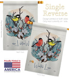 Winter Love - Birds Garden Friends Vertical Impressions Decorative Flags HG105061 Made In USA