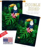 Toucan Paradise - Birds Garden Friends Vertical Impressions Decorative Flags HG105062 Made In USA