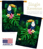 Toucan Paradise - Birds Garden Friends Vertical Impressions Decorative Flags HG105062 Made In USA