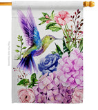 Purple Hummingbird - Birds Garden Friends Vertical Impressions Decorative Flags HG105063 Made In USA