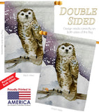 Winter Owl - Birds Garden Friends Vertical Impressions Decorative Flags HG105067 Made In USA