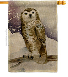 Winter Owl - Birds Garden Friends Vertical Impressions Decorative Flags HG105067 Made In USA