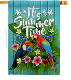 Tropical Summer - Birds Garden Friends Vertical Impressions Decorative Flags HG137165 Made In USA