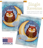 Midnight Owl - Birds Garden Friends Vertical Impressions Decorative Flags HG137356 Made In USA