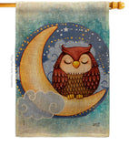 Midnight Owl - Birds Garden Friends Vertical Impressions Decorative Flags HG137356 Made In USA