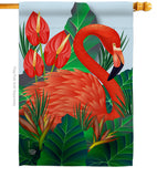 Flamingo Paradise - Birds Garden Friends Vertical Impressions Decorative Flags HG192121 Made In USA