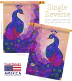 Beautiful Peafowl - Birds Garden Friends Vertical Impressions Decorative Flags HG192123 Made In USA