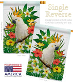 Tropical Cockatoo - Birds Garden Friends Vertical Impressions Decorative Flags HG192216 Made In USA