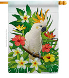 Tropical Cockatoo - Birds Garden Friends Vertical Impressions Decorative Flags HG192216 Made In USA