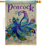 Beautiful Peacock - Birds Garden Friends Vertical Impressions Decorative Flags HG192568 Made In USA