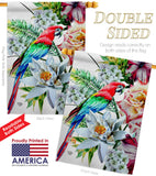 Tropical Parrot - Birds Garden Friends Vertical Impressions Decorative Flags HG192647 Made In USA