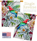 Tropical Parrot - Birds Garden Friends Vertical Impressions Decorative Flags HG192647 Made In USA