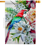 Tropical Parrot - Birds Garden Friends Vertical Impressions Decorative Flags HG192647 Made In USA