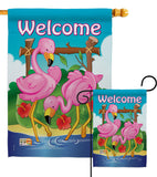 Flamingos - Birds Garden Friends Vertical Impressions Decorative Flags HG105029 Made In USA