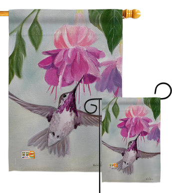 Flight of Hummingbird - Birds Garden Friends Vertical Impressions Decorative Flags HG105047 Made In USA