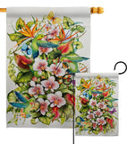 Orchid Splendor with Birds - Birds Garden Friends Vertical Impressions Decorative Flags HG105054 Made In USA