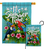 Tropical Summer - Birds Garden Friends Vertical Impressions Decorative Flags HG137165 Made In USA