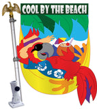 Cool by the Beach - Birds Garden Friends Vertical Applique Decorative Flags HG105025