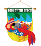 Cool by the Beach - Birds Garden Friends Vertical Applique Decorative Flags HG105025