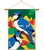 Blue Jay - Birds Garden Friends Vertical Applique Decorative Flags HG105028