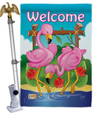 Flamingos - Birds Garden Friends Vertical Impressions Decorative Flags HG105029 Made In USA