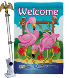 Flamingos - Birds Garden Friends Vertical Impressions Decorative Flags HG105029 Made In USA
