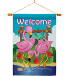 Flamingos - Birds Garden Friends Vertical Impressions Decorative Flags HG105029 Made In USA