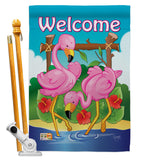 Flamingos - Birds Garden Friends Vertical Impressions Decorative Flags HG105029 Made In USA