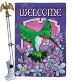 Welcome Hummingbird - Birds Garden Friends Vertical Impressions Decorative Flags HG105033 Imported