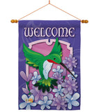 Welcome Hummingbird - Birds Garden Friends Vertical Impressions Decorative Flags HG105033 Imported