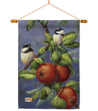 Chickadees & Apples - Birds Garden Friends Vertical Impressions Decorative Flags HG105034 Made In USA