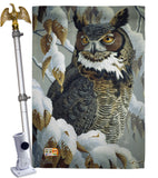 Great Horned Owl - Birds Garden Friends Vertical Impressions Decorative Flags HG105042 Made In USA