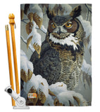 Great Horned Owl - Birds Garden Friends Vertical Impressions Decorative Flags HG105042 Made In USA